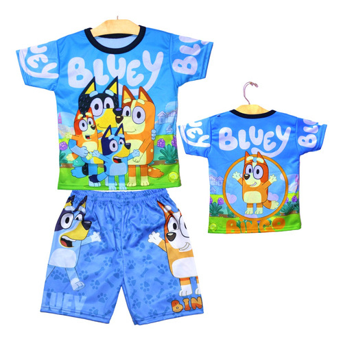 Playera Y Short De Las Aventuras De Bluey Y Bingo Infantil