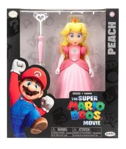 Figura Princesa Peach Super Mario Bros Movie Jakks Srj