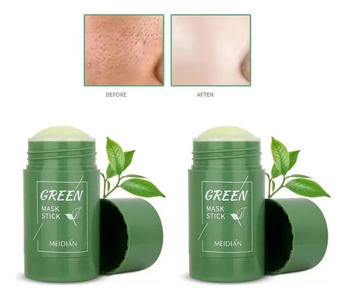 2x Chá Verde Máscara Sólida Tira Remove Acne Espinha E Cravo
