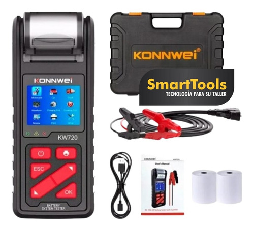  Analizador Baterías Con Impresora 6v/12v/24v Konnwei Kw720