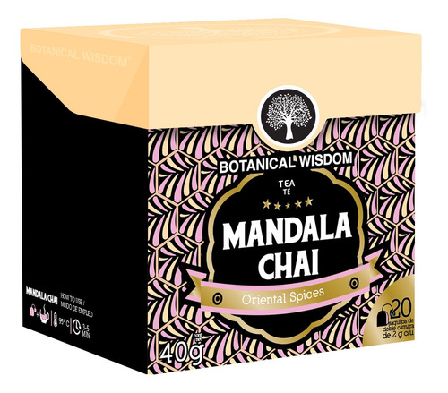 Te Mandala Chai Oriental Spices Botanical Wisdom Therbal Caja Con 20 Sobres de 2 Gramos Cada Uno
