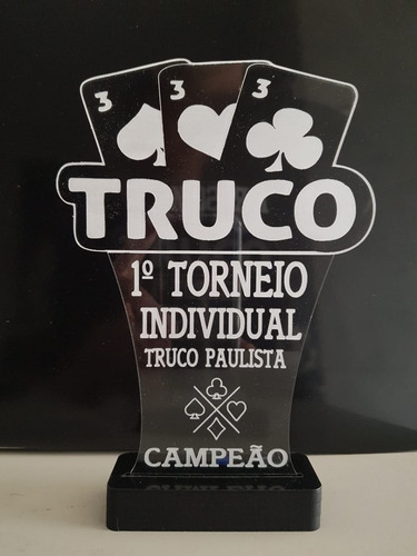 Imagem 2 de 8 de 2 Luminária De Mesa Abajur Troféu Truco Poker Baralho