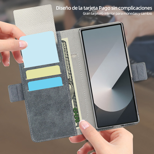 Funda De Piel Con Ranura Para Tarjetas Y Tapa Para Samsung Fold 5 6