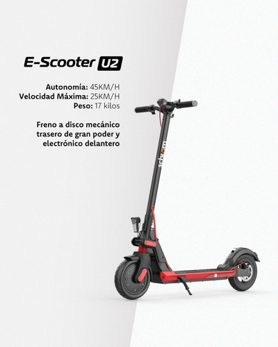 Monopatin Electrico Scooter Autonomia 30km Usb Schoom U2 Cts