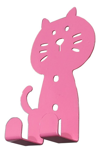 Soportes De Pared Con Ganchos Para Colgar Figura De Gatito Color Rosa
