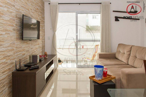 Apartamento Com 2 Dormitórios, 1 Suite E 1 Vaga Coletiva Suficiente À Venda, 68 M² Por R$ 535.000 - José Menino - Santos/sp - Ap10116
