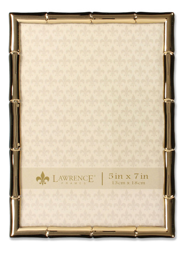 Lawrence Frame Marco Metal Diseño Bambu 5 X 7 Dorado