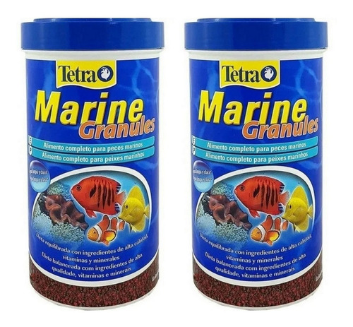Ração Para Peixe Marinho Tetra Marine Granules 48g Kit 2un