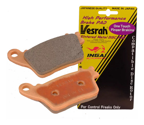 Pastilha Freio Traseiro Vesrah Cb600f S/ Abs 2008-2009