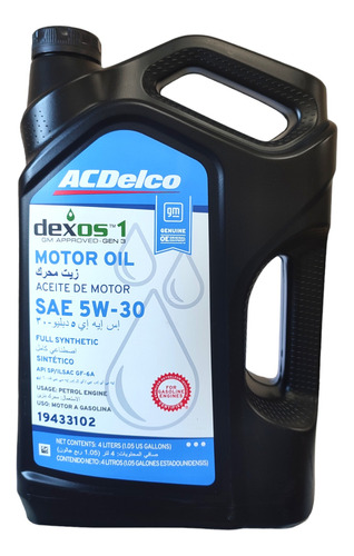 Aceite 5w30 Acdelco Full Sintético 4 Lts