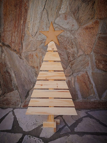 Arbol De Navidad En Madera De Pino - Altura 52 Cm