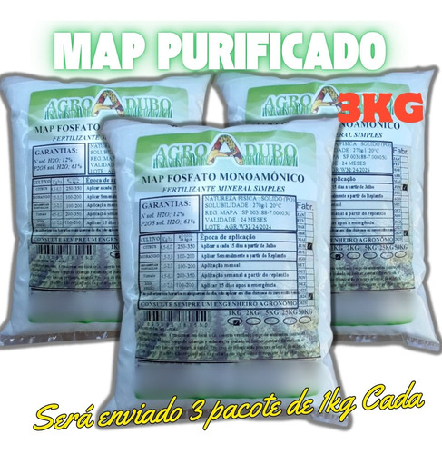 Fertilizante Map Purificado 3 Kg Fosfato Monoamônico