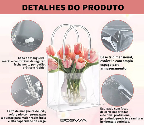 R0x Para 20 Sacolas De Presente Com Alça Transparente Para