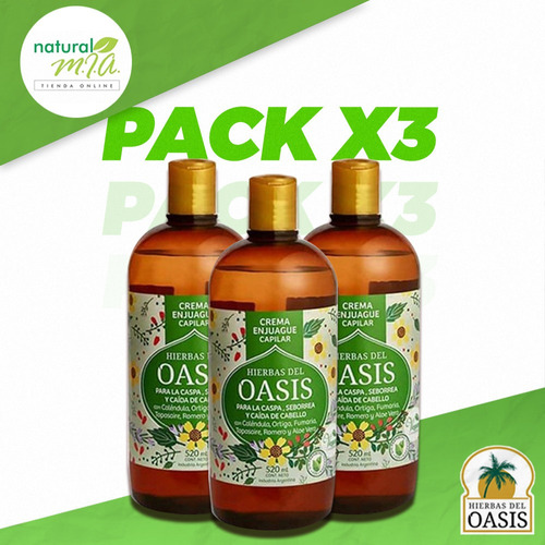 Pack X 3- Acondiconador Oasis 520- Vegano- Caspa, Seb, Caída