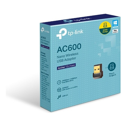 Adaptador Usb Wifi Tp-link Archer T2u Nano Ac 600 Dual Band