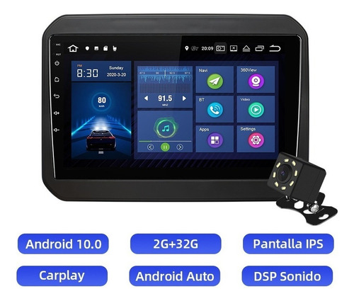 Estéreo Carplay 2+32gb Para Suzuki Ignis 2017-2020 Cámara Fm