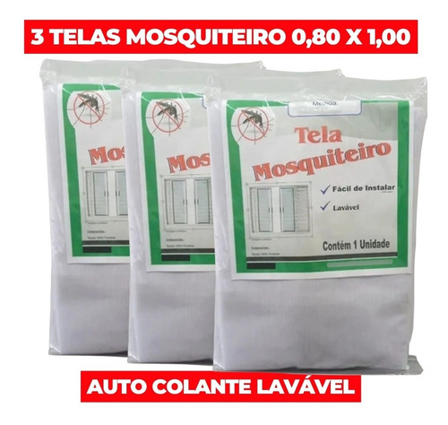 Imagem 2 de 10 de 3 Telas Mosquiteiro Para Janela 0,80 X 1,00 Auto Colante