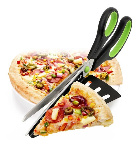 Tijera Cocina Multifuncion Acero Inox Corta Pizza +accesorio