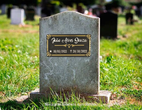 Placa Acm Lápide Resistente Para Jazigo E Túmulo Cemitério