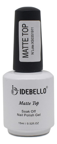 Top Coat Matte Para Uñas Esmalte Permanente Idebello 15ml. Color 0