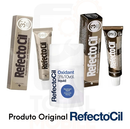 Imagem 3 de 8 de Kit 2 Tinta + Oxidante Refectocil Pintar Sobrancelhas Cilios