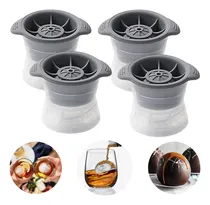 Comprar Kit 4 Formas Gelo Redonda Doces Confeitaria Bebidas Drinks