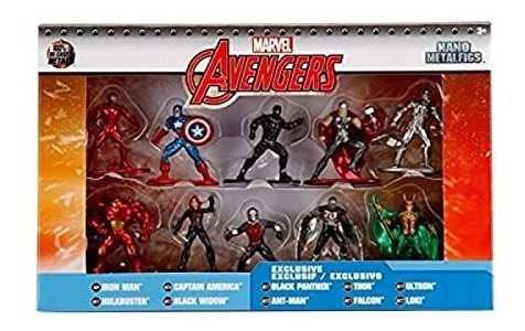 Jada Toys Nano Metalfigs Marvel 10 Pack Miniatura 3jcjr