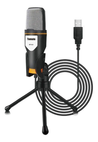 Microfone Condensador Usb Tomate Mtg-021 Mt-021 Cor Preto