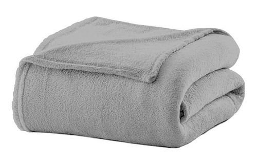Cobertor Casal Manta Microfibra 1,8x2,2m Cinza Camesa