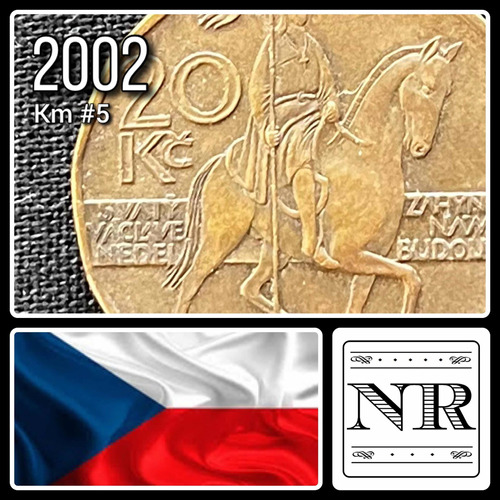 Republica Checa - 20 Korunas - Año 2002 - Km #5 - Caballero