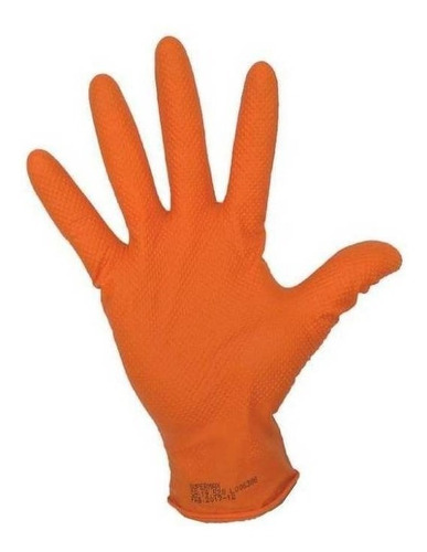 Luvas descartáveis antiderrapantes Supermax Ignite Orange cor laranja tamanho  GG de nitrilo x 100 unidades 