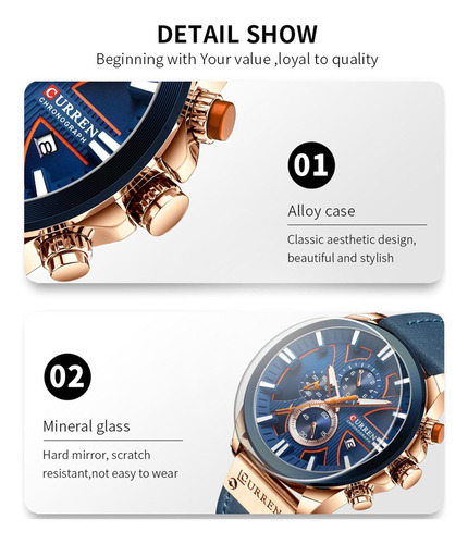 Curren 8346 - Reloj De Cuarzo Para Hombre (3 Atm)
