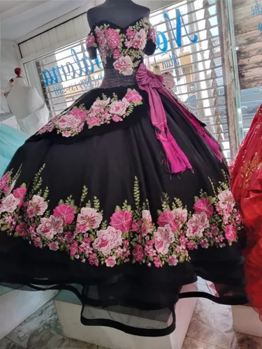 Vestidos De Xv Años Marca Ragazza Charro Negro Con Flores en venta en  Reynosa Tamaulipas por sólo $ 18,  Mexico