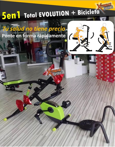 Total Revomax Crunch 6en1 +escaladora´+ligas+disco+bicicleta