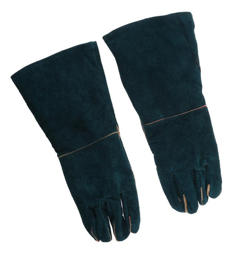 Guantes Resistentes Al Calor De Material Cuero, 40cm Verde