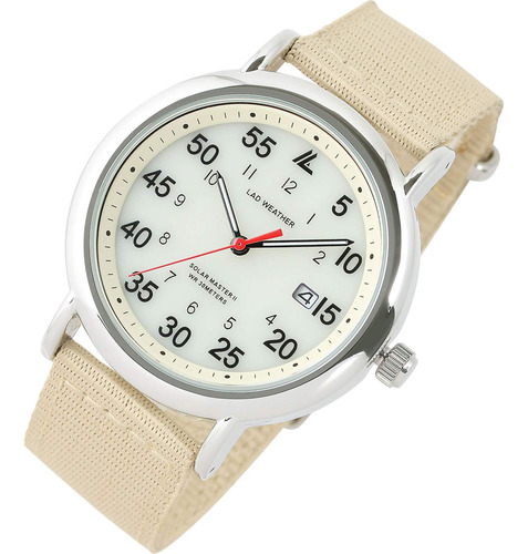 Reloj Militar Solar Lad Weather En Tono Beige