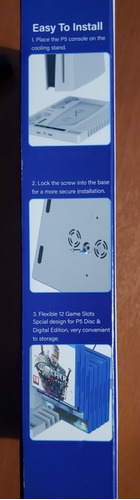 Imagen 8 de 10 de Base Cargador 2 Joystick Y Cooler Para Ps5 Disco / Digital