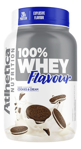 Proteina 100% Whey Flavour 2 Libras - Atlhetica Nutrition Sabor Cookies & Cream