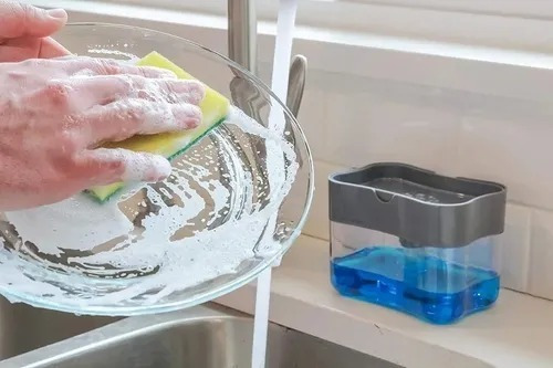 Dispensador De Jabón Lavaplatos Fregadero Porta Esponja