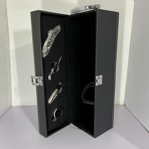 10 Set Caja Porta Botella Vino Bar Con Utensilios Y Asa