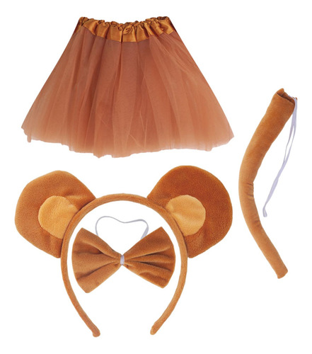 Diadema Con Orejas De Mono, Pajarita, Tutú Y Cola, Orejas