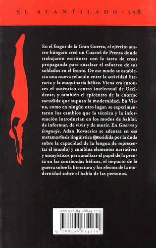 Guerra Y Lenguaje: Sin Datos, De Adan Kovacsics. Serie Sin Datos, Vol. 0. Editorial Acantilado, Tapa Blanda, Edición Sin Datos En Español, 2008