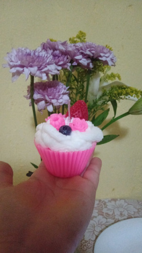 Velas Cupcake. Velas Postre Aromáticas Artesanales 3pz