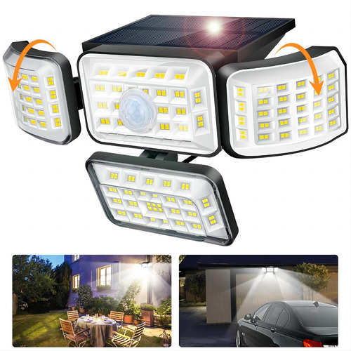 Llinpi® Lampara Solar Exterior Jardín Pared 250 Led 3 Modos