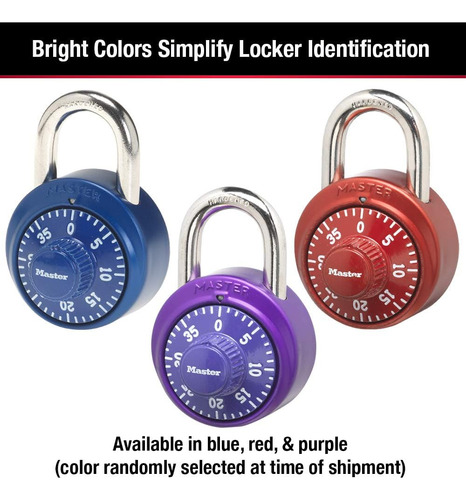 Candado De Combinación, Master Lock 1530dcm, Azul