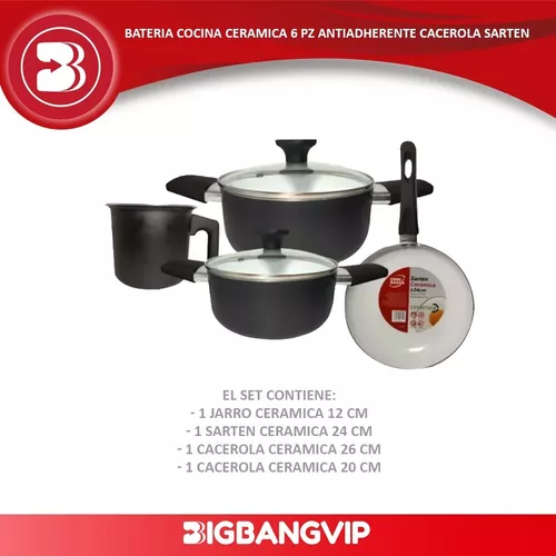 Set Cocina Ollas Ceramica Antiadherente 6pz