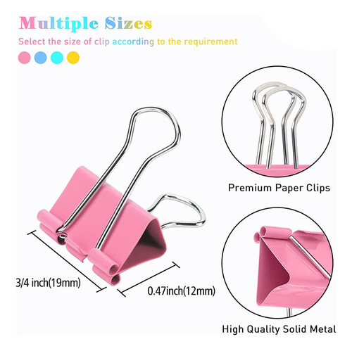 Clips Pequeños Para Carpeta 80 Unidades Colores En Caja