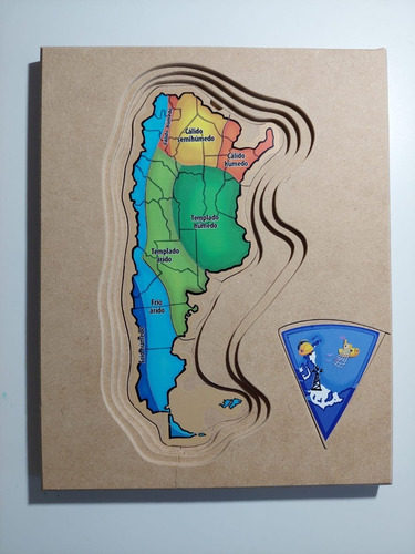 Imagen 3 de 6 de Juego Aprendizaje Rompecabeza Argentina 5 Capas