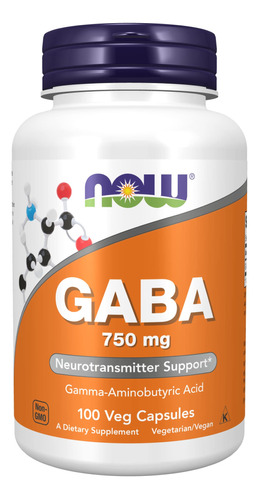 Now Suplementos, Gaba (ácido Gamma-aminobutírico) 750 Mg,.