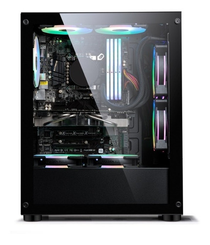 Imagen 4 de 9 de Gabinete Sentey K20 Super Vidrio Templado 4 Fan Rgb